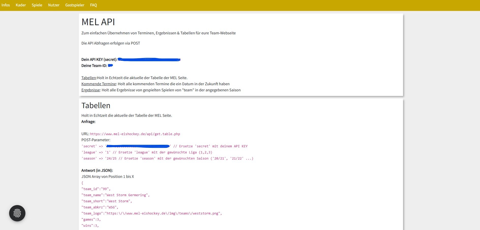mel-eishockey.de Screenshot